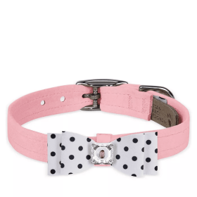 Susan Lanci Designs Black & White Polka Dot Big Bow Collar (size: XXS)