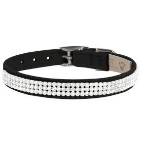 Susan Lanci Designs 3 Row Giltmore Crystals Collar (size: small)