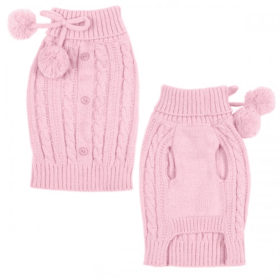 ES Cable Sweater (Color: Pink, size: medium)