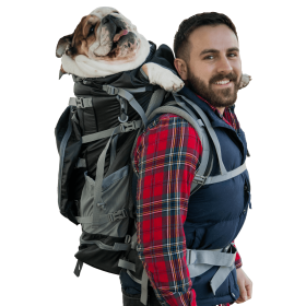 Kolossus | Big Dog Carrier & Backpacking Pack (Color: Milled Black, size: XX-Large (26"-29" from collar to tail))