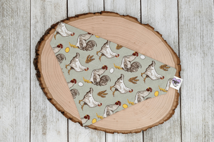 Over-The-Collar Dog Bandana (Print Design: Chicken and the Egg, size: medium)