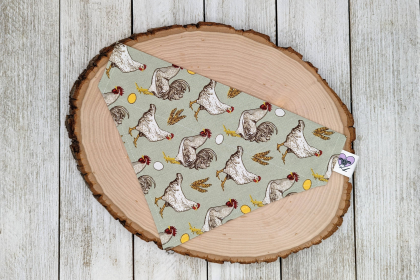 Over-The-Collar Dog Bandana (Print Design: Chicken and the Egg, size: large)