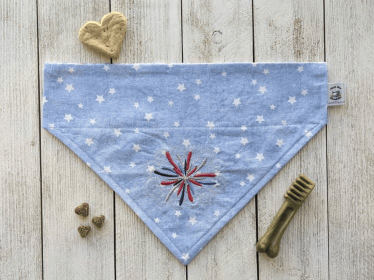 Embroidered Print - Traditional Tie-Around Dog Bandana (Print Design: Firework Celebration, size: large)