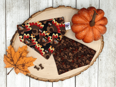 Over-The-Collar Dog Bandana (Print Design: Gobble Turkey Thanksgiving Print, size: Kitty)
