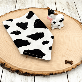 Over-The-Collar Dog Bandana (Print Design: Got Milk? Moo Cow Print, size: small)