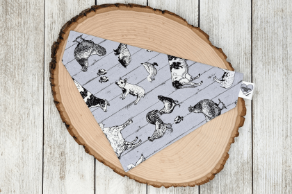 Over-The-Collar Dog Bandana (Print Design: Home on the Farm, size: Xsmall)