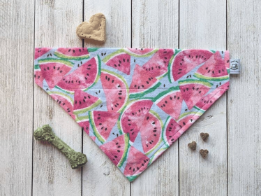 Over-The-Collar Dog Bandana (Print Design: Watermelon Madness, size: small)