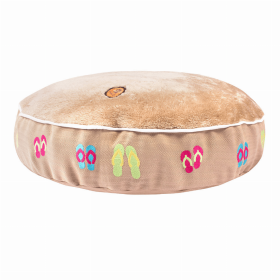 Halo Round Flip Flop Dog Bed (Color: Safari, size: S)