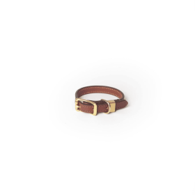 Full Grain Leather Dog Collar (Color: Finished Chestnut)