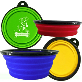 Collapsible Silicone Travel Bowls (size: 12oz)