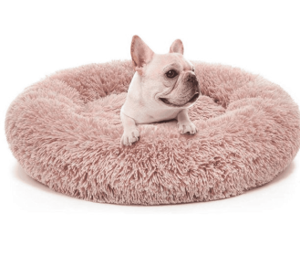 Donut Dog Bed (Color: Beige, size: small)