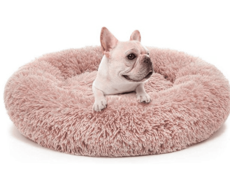 Donut Dog Bed (Color: Black and Grey, size: large)