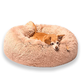 Donut Dog Bed (Color: Beige, size: X-Large)