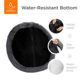 Donut Dog Bed (Color: Dark Grey, size: X-Large)