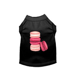 Love Macaroons Dog Shirt (Color: Black, size: large)