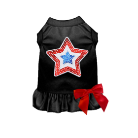 Sequin Star Dress/Tee (Color: Black, size: X Small)