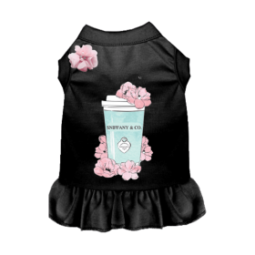 Sniffany and Coffee Dog Dress (Color: Black, size: X Small)