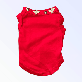 Studded Bee Tee (Color: Red, size: medium)