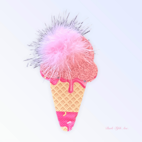 Yummy Ice Cream Drip Cone Hair Clip (style: Strawberry Pom)