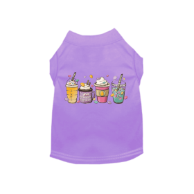 Easter Bunny Fun Dog Dress and Tee (Color: Lavender, size: large)