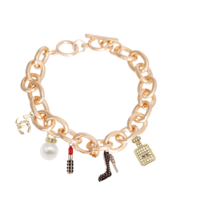 Fashionista Charm Necklaces (style: HEEL AND LIPSTICK, size: large)