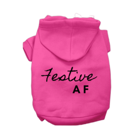 Festive AF Hoodie (Color: Pink, size: X Small)
