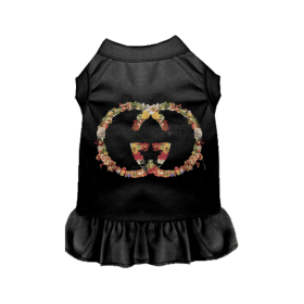 Floral Pucci Dog Dress (Color: Black, size: X Small)
