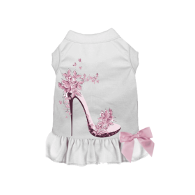 Floral Spring Stiletto Dress (Color: White, size: large)