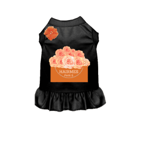 Hairmes Flowers Dog Dress (Color: Black, size: 2X Large)