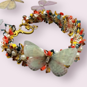 Mariposa Tweed Dog Necklaces (size: Small (S))