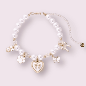 Paws & Pearls Dog Charm Necklace (size: S)