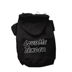 Love Me Tender- Dog Hoodie (Color: Black, size: XL)