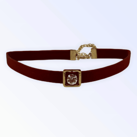 Burgundy Buckle Necklace (size: large)