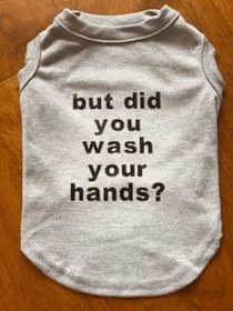 But did you wash your hands tee (Color: White, size: small)