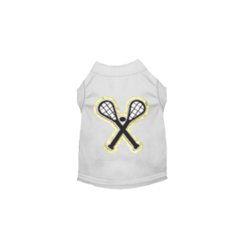 Lacrosse King Dog Shirt (Color: White, size: L)