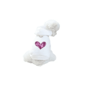 Sequin Heart Lightweight Hoodie- Dog Hoodie (size: XL)