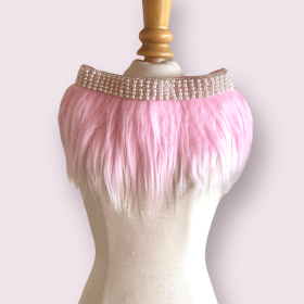 Furry Glam Neck Collar Wrap (size: M)