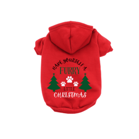 Have Yourself A Furry Little Christmas- Dog Hoodie (Color: Black, size: XXL)