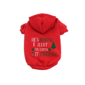 Making A List- Dog Hoodie (Color: Red, size: XL)