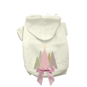 Sparkle Bright Tree- Dog Hoodie (Color: Pink, size: XS)