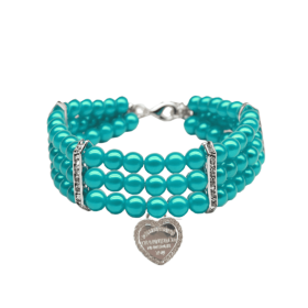 Three-Row Pearl Sniffany Dog Necklace (size: M)