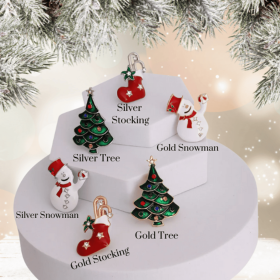 Holiday Brooch Pins (Color: Stocking Silver)
