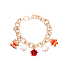 Holiday Charm Dog Necklace (Color: Gold, size: 14)