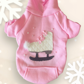 Quilted Ice Skate Dog Hoodie (size: M)
