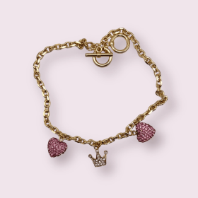 My Tiny Princess of Hearts Dog Charm Collar (size: 16)