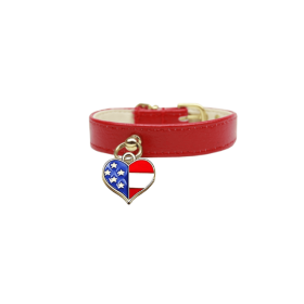 Patriotic Charm Dog Collar (Color: Blue, size: 20)