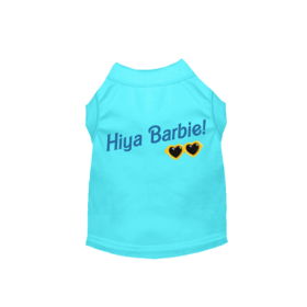 Hiya Barbie Dog Shirt (Color: Blue, size: XXL)