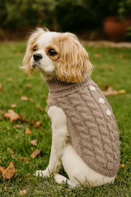 Pumpkin Pie Pearl Knit Dog Sweater (size: large)