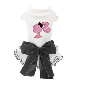 Barbie Silhouette Ruffle Dog Dress (style: White, size: 3)