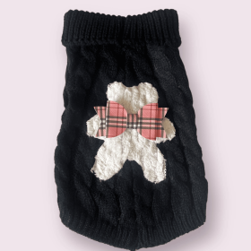 Chenille Bear Knit Turtleneck Dog Sweater (style: Blue, size: XL)